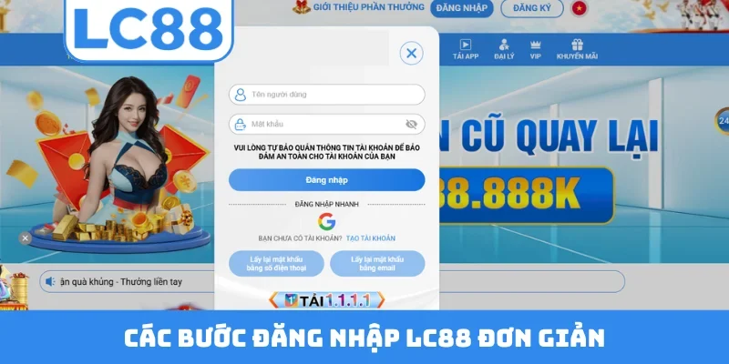 Các bước đăng nhập LC88 đơn giản