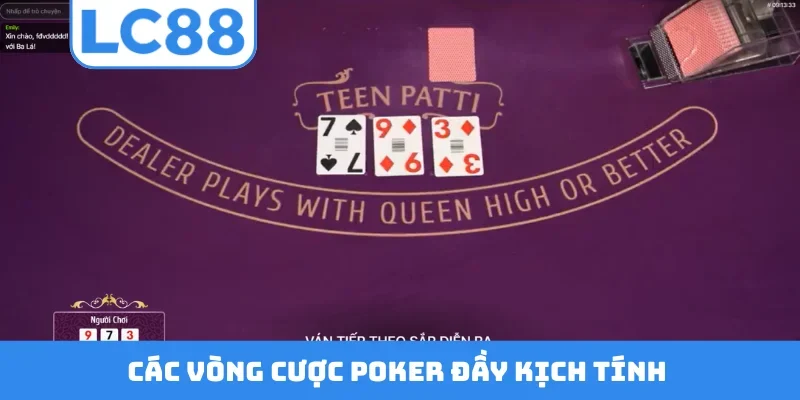 Các vòng cược poker đầy kịch tính