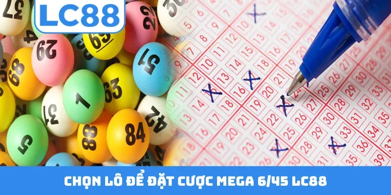Chọn lô để đặt cược Mega 6/45 LC88