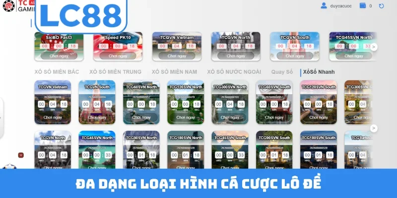 Đa dạng loại hình cá cược lô đề