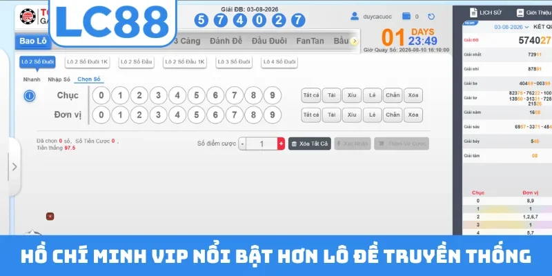 Hồ Chí Minh Vip nổi bật hơn lô đề truyền thống